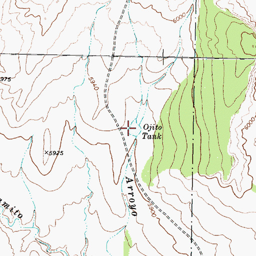 Topographic Map of Ojito Tank, NM