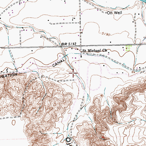 Topographic Map of Ojo Amarillo Canyon, NM