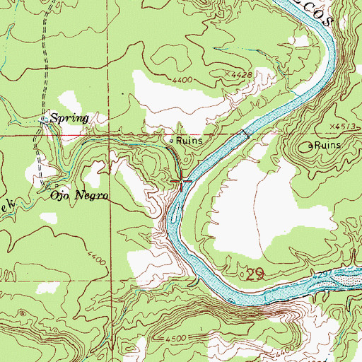 Topographic Map of Ojo Negro Creek, NM