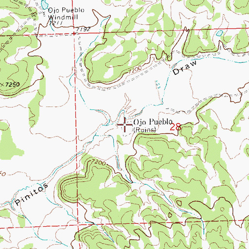Topographic Map of Ojo Pueblo, NM