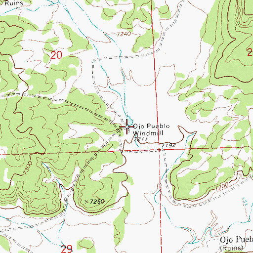 Topographic Map of Ojo Pueblo Windmill, NM