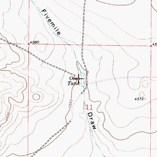 Topographic Map of Olas Tank, NM