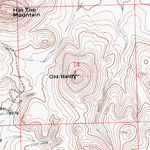 Topographic Map of Old Baldy, NM