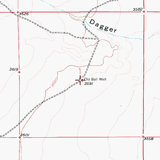 Topographic Map of Old Ball Well, NM