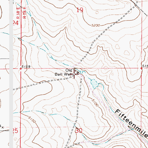 Topographic Map of Old Ball Well, NM