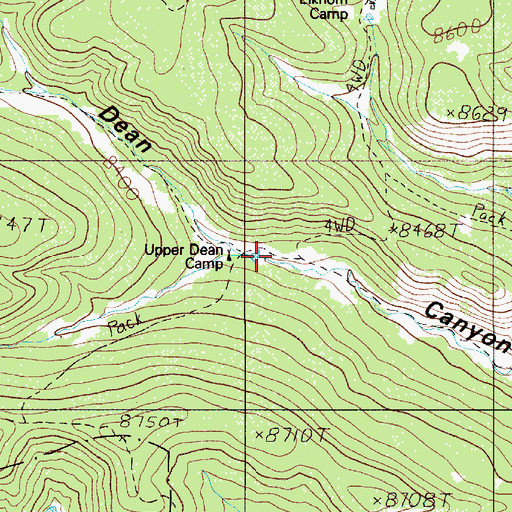 Topographic Map of Old Dean Trail Camp, NM