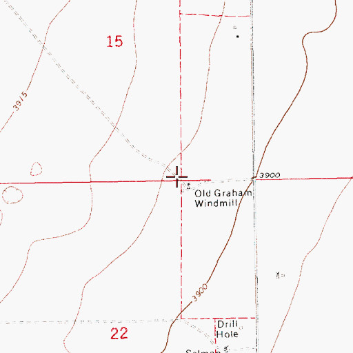 Topographic Map of Old Graham Windmill, NM