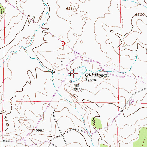 Topographic Map of Old Hogan Tank, NM