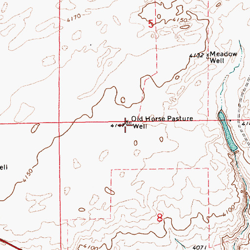 Topographic Map of Old Horse Pasture Well, NM