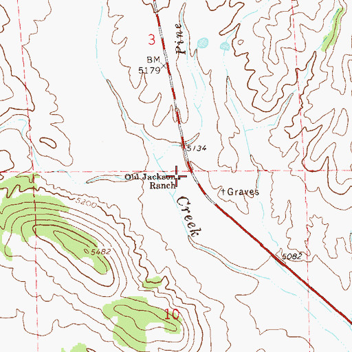 Topographic Map of Old Jackson Ranch, NM