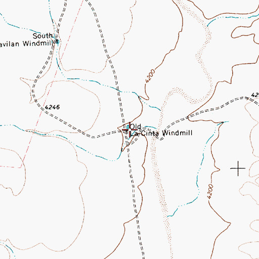 Topographic Map of Old La Cinta Windmill, NM