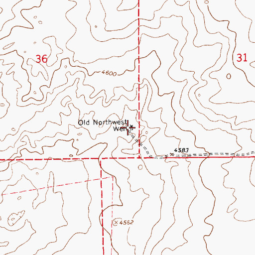 Topographic Map of Old Northwest Well, NM
