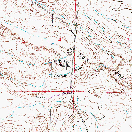 Topographic Map of Old Pankey Ranch, NM