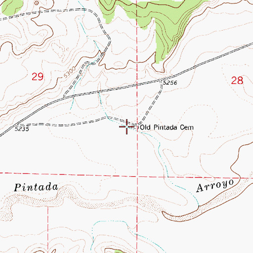 Topographic Map of Old Pintada Cemetery, NM