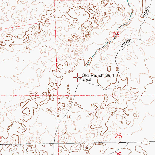 Topographic Map of Old Ranch Well, NM