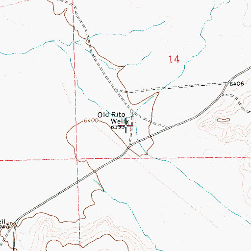 Topographic Map of Old Rito Well, NM