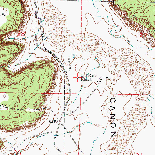 Topographic Map of Old Rock Ranch, NM