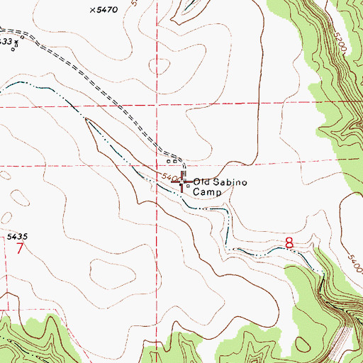 Topographic Map of Old Sabino Camp, NM