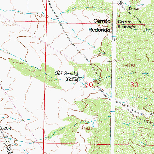 Topographic Map of Old Sandy Tank, NM