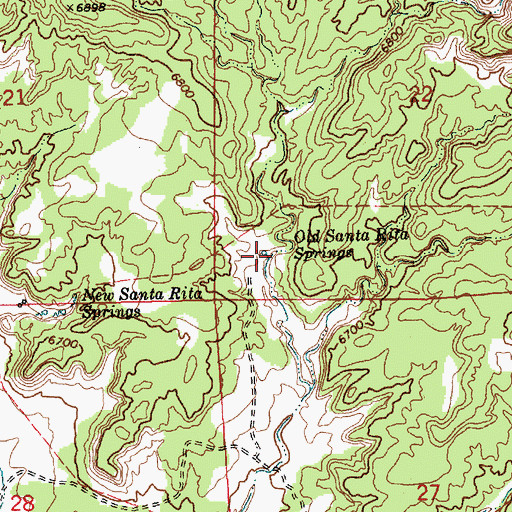Topographic Map of Old Santa Rita Springs, NM