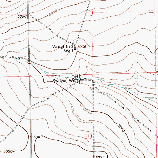 Topographic Map of Old Swoyer Well, NM