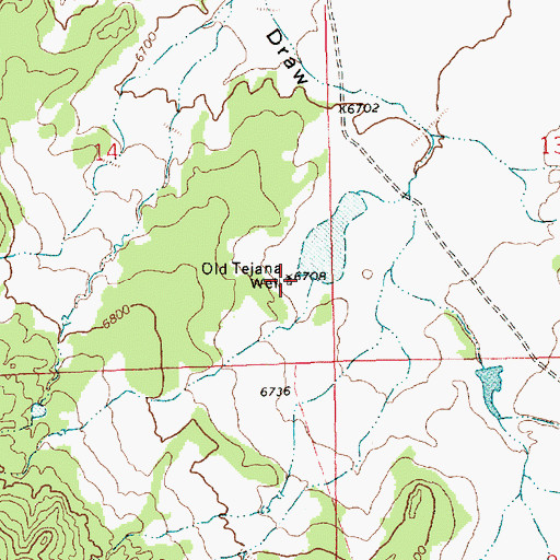 Topographic Map of Old Tejana Well, NM