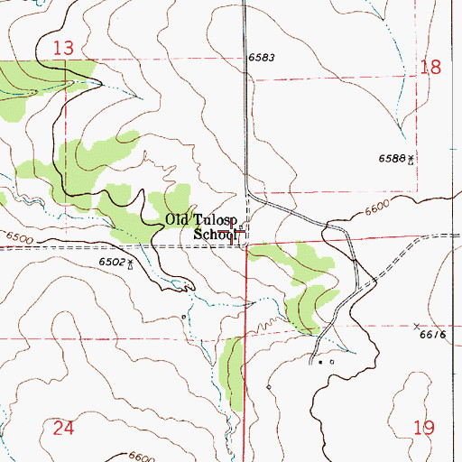 Topographic Map of Old Tuloso School, NM