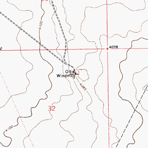 Topographic Map of Ollie Windmill, NM