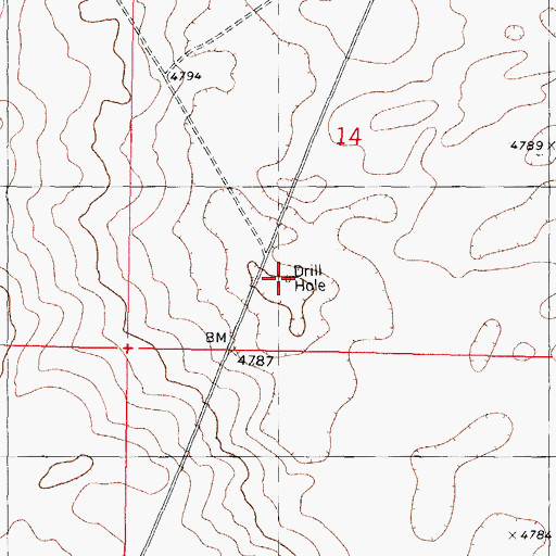 Topographic Map of Olquin Well, NM