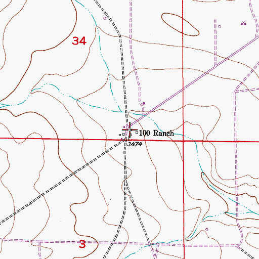 Topographic Map of One Hundred Ranch, NM