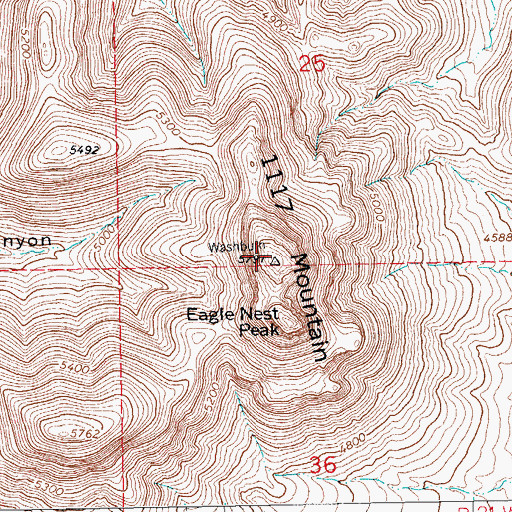 Topographic Map of 1117 Mountain, NM