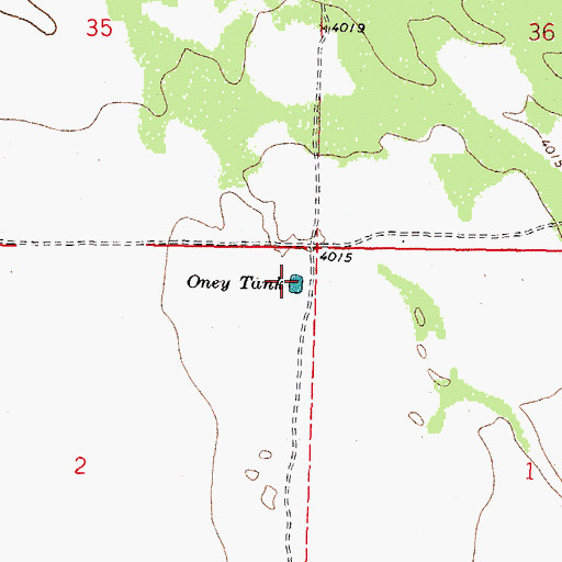 Topographic Map of Oney Tank, NM