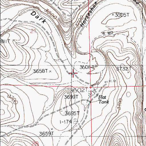 Topographic Map of Opuntia Draw, NM