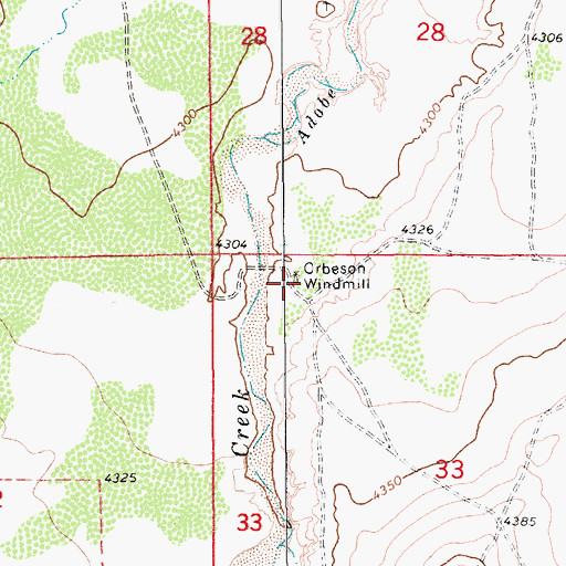 Topographic Map of Orbeson Windmill, NM