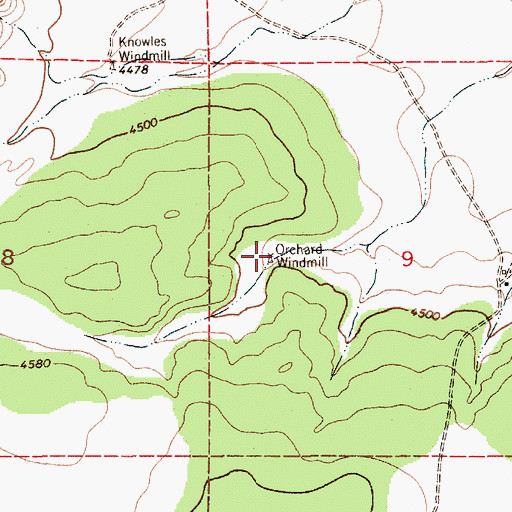 Topographic Map of Orchard Windmill, NM