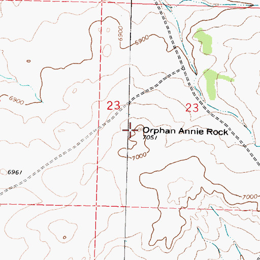 Topographic Map of Orphan Annie Rock, NM