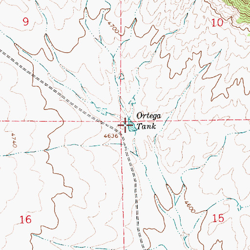 Topographic Map of Ortega Tank, NM