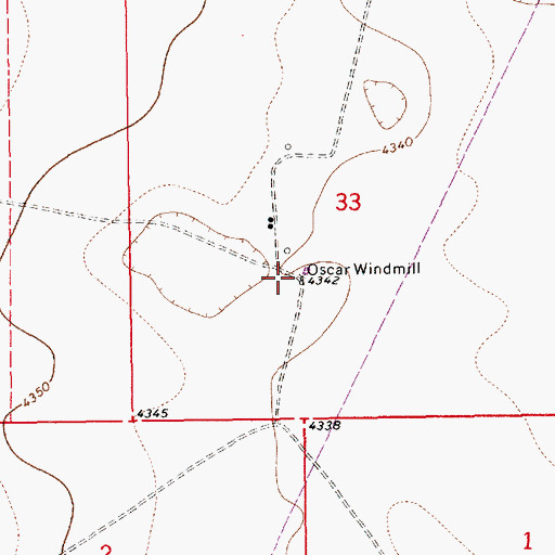 Topographic Map of Oscar Windmill, NM