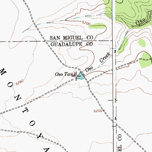 Topographic Map of Oso Tank, NM