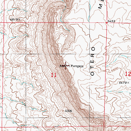 Topographic Map of Otero Mesa, NM