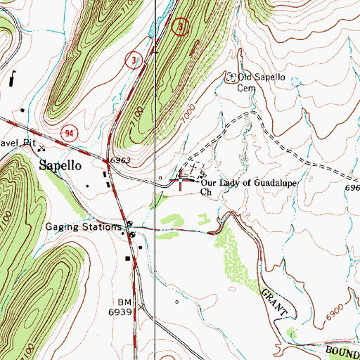 Topographic Map of Our Lady of Guadalupe Church, NM