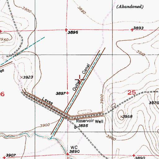 Topographic Map of Outlet Canal, NM