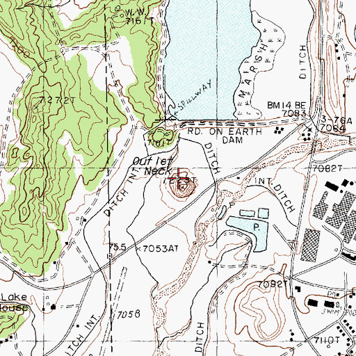 Topographic Map of Outlet Neck, NM