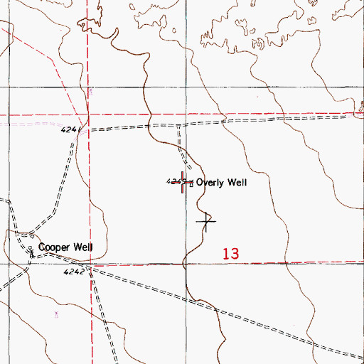 Topographic Map of Overly Well, NM
