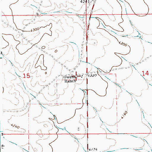 Topographic Map of Owens Ranch, NM