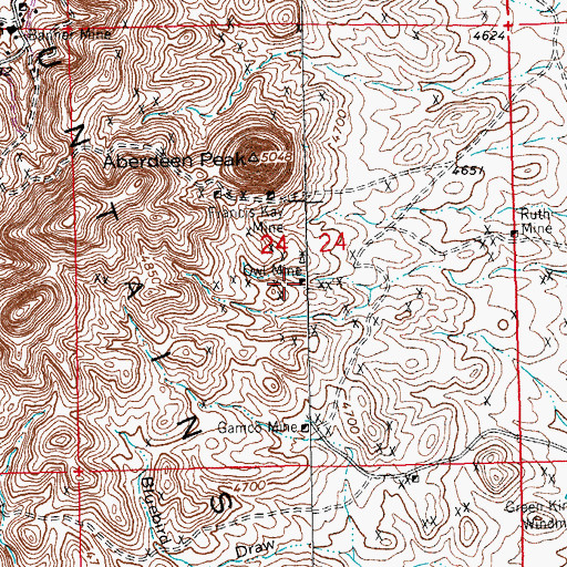 Topographic Map of Owl Mine, NM