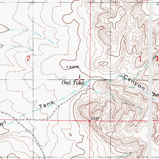 Topographic Map of Owl Tank, NM