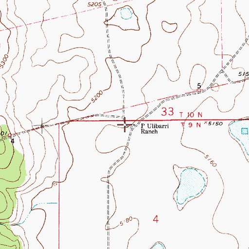 Topographic Map of P Ulibarri Ranch, NM