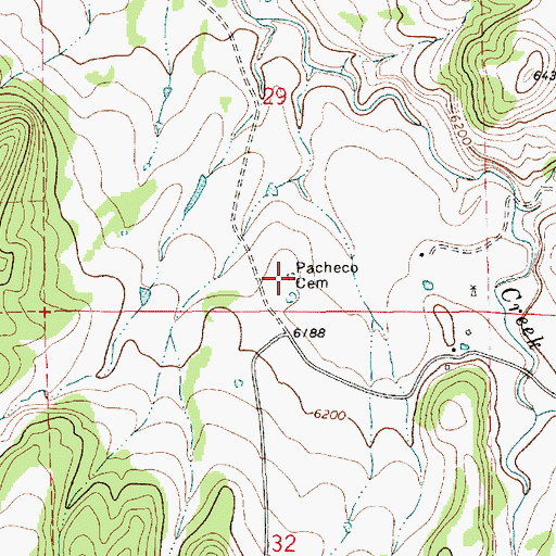 Topographic Map of Pacheco Cemetery, NM