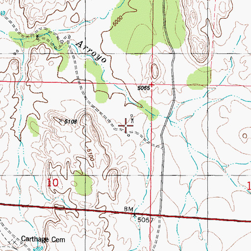 Topographic Map of Padilla Ranch, NM